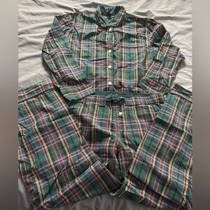 JCrew Green Plaid Pajamas Set
